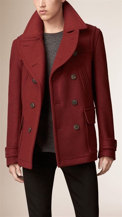 wool blend pea coat burberry